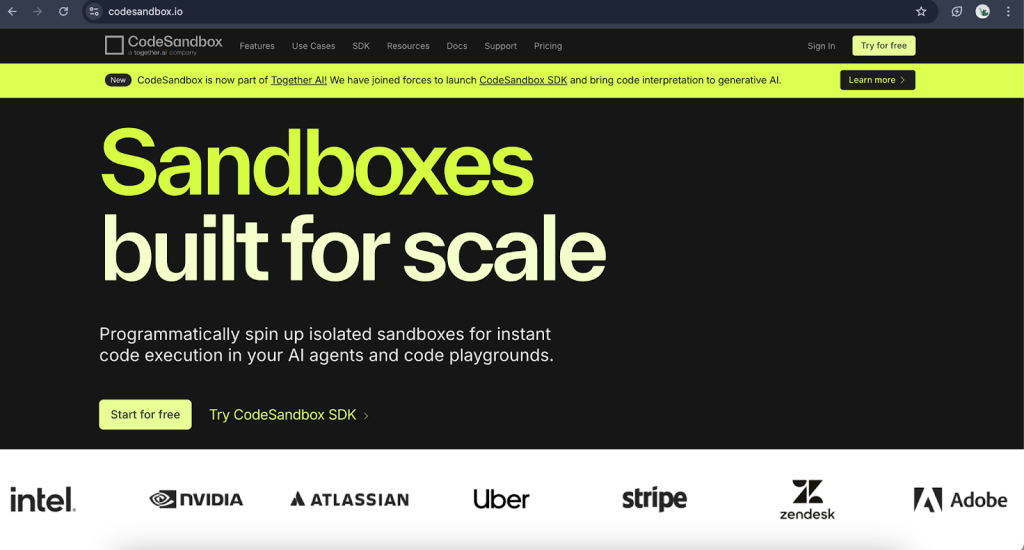 Sandboxes built for scale